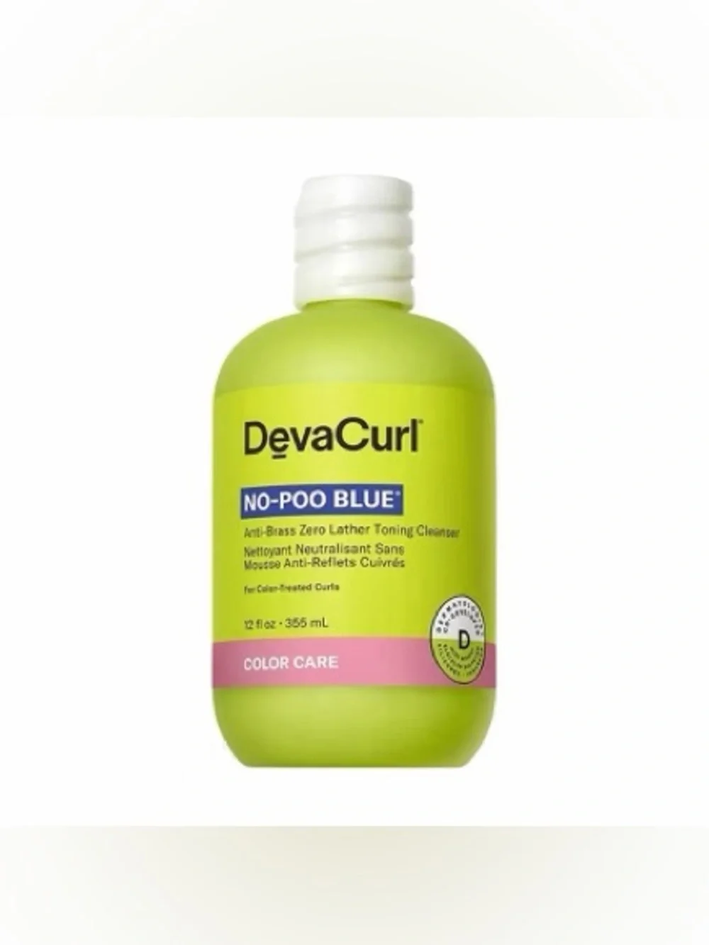 ✨ DevaCurl No-Poo Blue Cleanser 12oz – Anti-Brass Toning for Color-Treated Curls